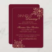 ゴールドスノーフレーク冬の披露宴情報 招待状 (正面/裏面)