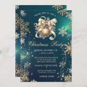 ゴールドスノーフレーク、クリスマスボールボーグリーンカンパニー 招待状 (正面/裏面)