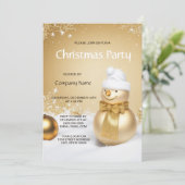 ゴールドスノーマンのホリデー・クリスマスパーティー 招待状 (スタンド正面)