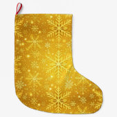 ゴールドスノー ラージクリスマスストッキング (正面)