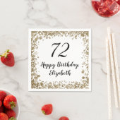 ゴールドスパンコール入り優雅な72歳の誕生日記念ナプキン スタンダードカクテルナプキン (インサイチュ)
