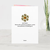 ゴールドスパークルの蝶の写真テンプレート カード (裏面)