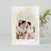 ゴールドスパークルアーチ写真フォイルホリデーカード 箔シーズンカード (立ち正面)