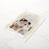 ゴールドスパークルアーチ写真フォイルホリデーカード 箔シーズンカード (回転した状態)