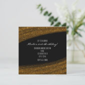 ゴールドスパークルグリッター&ブラックパーティー招待状 招待状 (スタンド正面)