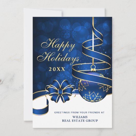 ゴールドスパークル クリスマスボール 法人向けグリーティング シーズンカード (正面)