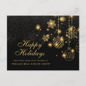 ゴールドスパークル クリスマスボール 法人向けグリーティング ポストカード (正面)