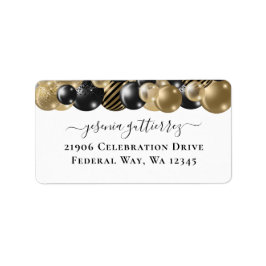 ゴールドスパークル ブラック キンチェアネラ 返信ラベル ラベル