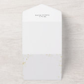 ゴールドスパークル メリークリスマス カリグラフィー フォト オールインワン招待状 (外側)