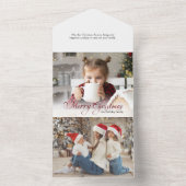 ゴールドスパークル メリークリスマス カリグラフィー フォト オールインワン招待状 (内側)