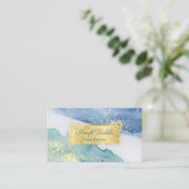 ゴールドスパークル 水彩名刺 名刺 (スタンド正面)