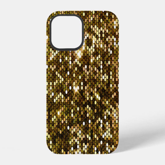 ゴールドスパークル:輝く背景 iPhoneケース (裏面)