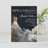 ゴールドスパークル 50歳と素敵なドレス 招待状 (スタンド正面)