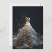 ゴールドスパークル 50歳と素晴らしいドレス 招待状 (裏面)