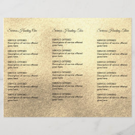 ゴールドスパ・マッサージ・ヘアスタイリスト メニュー＆料金 チラシ