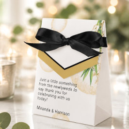 ゴールドスフィアと植物の結婚式の引出物ボックス フェイバーボックス