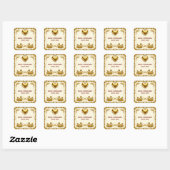🖤 ゴールドスワン ウェディングネームサインギフト 💍 スクエアシール (シート)