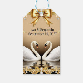 🦢 ゴールドスワン ロマンティックゴールド ウェディングテーマ 💍 ギフトタグ