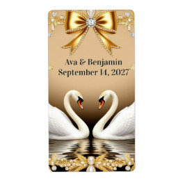 🦢 ゴールドスワン ロマンティック ゴールド ウェディング テーマ 💍 ラベル