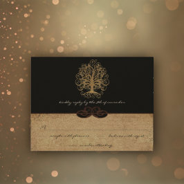 ゴールドスワールツリー ゴールド ブラック メタリック ウェディング RSVP