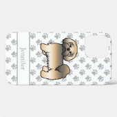 ゴールドセーブル ラサ・アプソのキャラクター犬 + 名前 Case-Mate iPhoneケース (裏面 (横))