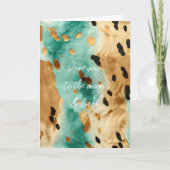 ゴールドターコイズブラックアニマルプリント カード (正面)