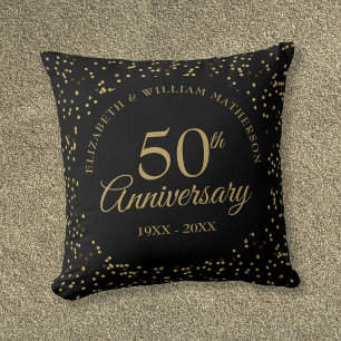 ゴールドダストの50回目結婚記念日 ブラック クッション
