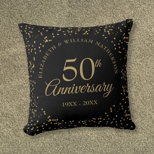 ゴールドダストの50回目結婚記念日 ブラック クッション