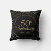 ゴールドダストの50回目結婚記念日 ブラック クッション (裏面)