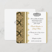 ゴールドダマスクブロケード ムスリム結婚式 招待状 (正面/裏面)