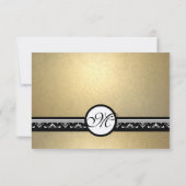 ゴールドダマスク スワール 結婚式招待状 5x7 出欠カード (裏面)