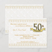 ゴールドダマスク 50周年記念パーティー招待状 招待状 (正面/裏面)