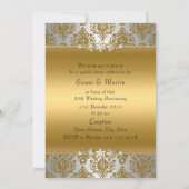 ゴールドダマスク 50周年 結婚記念日 招待状 (裏面)