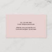 ゴールドダンベルブラッシュピンクフィットネスパーソナルトレーナー 名刺 (裏面)