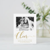 ゴールドチアホリデー新年の写真招待 インビテーションポストカード (スタンド正面)