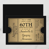 ゴールドチケットスタイル60周年結婚記念パーティー 招待状 (正面/裏面)