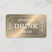 ゴールドチケットスタイル "ドリンク1杯プレゼント" エンクロージャーカード (裏面)