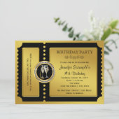 ゴールドチケット シャンパンパーティー 誕生日 招待状 (スタンド正面)
