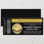 ゴールドチケット 70歳の誕生日パーティー 招待状 (正面/裏面)