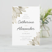 ゴールドチューリップの花 | ウェディング 招待状 (スタンド正面)