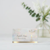 ゴールドツリー 女性 シルエット,オパール ヨガ インストラクター 名刺 (スタンド正面)