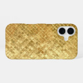 ゴールドテクスチャータイル iPhone 16ケース (裏面横)