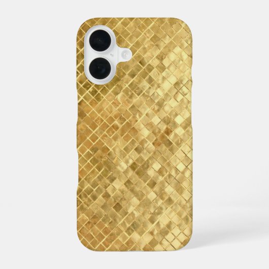 ゴールドテクスチャータイル iPhone 16ケース (裏面)