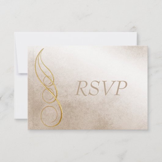 ゴールドテクスチャーRSVP 出欠カード (正面)