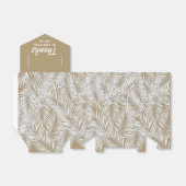 ゴールドテントスタイルのパーティーファボリーボックス（白いヤシの葉のデザイン） フェイバーボックス (折り畳みなし)