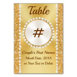 ゴールドテーブルナンバーカード、50周年誕生日 テーブルナンバー
