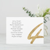 ゴールドテーブル4 テーブルナンバー 結婚式 席札カード (スタンド正面)