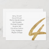 ゴールドテーブル4 テーブルナンバー 結婚式 席札カード (正面/裏面)