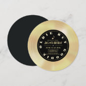 ゴールドディスク/レコード 60歳の誕生日 招待状 (正面/裏面)