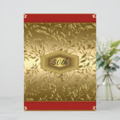 ゴールドデザイン 50周年 誕生日パーティー 招待状 (スタンド正面)